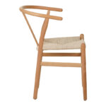 Wishbone chair rubberwood-rope in natural shade 60x51x80cm - Image 3
