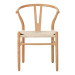 Wishbone chair rubberwood-rope in natural shade 60x51x80cm - Image 4