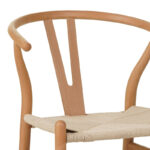 Wishbone chair rubberwood-rope in natural shade 60x51x80cm - Image 6