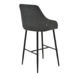 Bar Stool Patrin dark grey color pu-metal leg in black color - Image 2