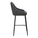 Bar Stool Patrin dark grey color pu-metal leg in black color - Image 3