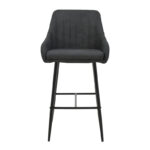 Bar Stool Patrin dark grey color pu-metal leg in black color - Image 4
