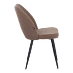 Renish chair bouclé in cappuccino color with black metallic legs 47x61x85cm - Image 3