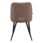 Renish chair bouclé in cappuccino color with black metallic legs 47x61x85cm - Image 5