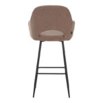 Bar stool Renish in cappuccino teddy fabric with black metal legs 51x57x114cm - Слика 5