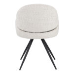 Morea rotating chair bouclé in beige color with black metallic legs 68x66x82.5cm - Image 5