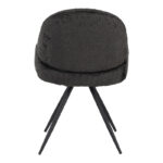 Morea rotating chair bouclé in black color with black metallic legs 68x66x82.5cm - Image 5