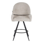 Morea rotating bar stool bouclé in beige color with black metallic legs - Image 4