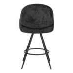 Morea rotating bar stool bouclé in black color with black metallic legs 55x66x107.5cm - Слика 5