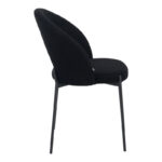 Masebo chair bouclé fabric in black color with black metallic legs 48x58.5x82cm - Image 3