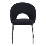 Masebo chair bouclé fabric in black color with black metallic legs 48x58.5x82cm - Image 4