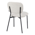 Cathair chair bouclé fabric in beige green color with black metallic legs 48x53x82cm - Слика 2