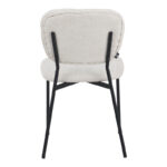 Cathair chair bouclé fabric in beige green color with black metallic legs 48x53x82cm - Слика 5
