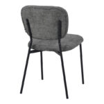 Cathair chair bouclé fabric in dark grey green color with black metallic legs 48x53x82cm - Слика 2