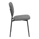 Cathair chair bouclé fabric in dark grey green color with black metallic legs 48x53x82cm - Слика 3
