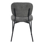 Cathair chair bouclé fabric in dark grey green color with black metallic legs 48x53x82cm - Слика 5