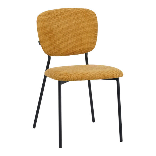 Cathair chair bouclé fabric in tampa color with black metallic legs 48x53x82cm