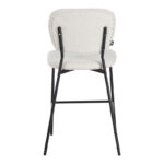 Cathair bar stool bouclé fabric in beige color with black metallic legs 48x54x100cm - Image 5