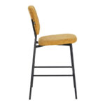 Cathair bar stool bouclé fabric in tampa color with black metallic legs 48x54x100cm - Слика 3