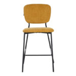 Cathair bar stool bouclé fabric in tampa color with black metallic legs 48x54x100cm - Слика 4