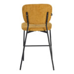 Cathair bar stool bouclé fabric in tampa color with black metallic legs 48x54x100cm - Слика 5
