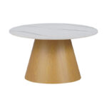 Coffee table Soleire Inart set 2 pieces white marble sintered stone - Слика 5