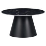 Fabrin Inart side table black marble sintered stone-black metal - Image 2