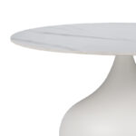 Side table Kirkene Inart white marble sintered stone and white metal 2pcs - Image 6