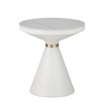 Side table Coozlin Inart white marble with white-gold metal - Слика 2