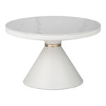 Side table Coozlin Inart white marble with white-gold metal - Слика 5