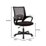Berto II office chair with mesh fabric in black shade 60x48x85-95cm - Слика 6
