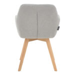 Safira armchair fabric in grey color with natural color wooden leg 57x58x84cm - Image 5