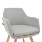 Safira armchair fabric in grey color with natural color wooden leg 57x58x84cm - Image 6