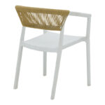 Armchair Sillia stackable pp white shade with beige rattan 55x52x74.5cm - Image 2