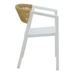 Armchair Sillia stackable pp white shade with beige rattan 55x52x74.5cm - Image 3