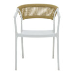 Armchair Sillia stackable pp white shade with beige rattan 55x52x74.5cm - Image 4