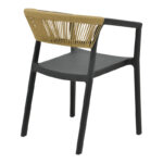 Armchair Sillia stackable pp black shade with beige rattan 55x52x74.5cm - Image 2