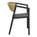 Armchair Sillia stackable pp black shade with beige rattan 55x52x74.5cm - Image 3