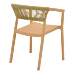 Armchair Sillia stackable pp cappuccino shade with beige rattan 55x52x74.5cm - Image 2