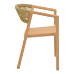 Armchair Sillia stackable pp cappuccino shade with beige rattan 55x52x74.5cm - Image 3