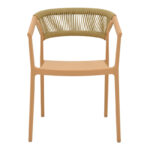 Armchair Sillia stackable pp cappuccino shade with beige rattan 55x52x74.5cm - Image 4