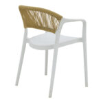 Ankara armchair stackable pp white shade with beige rattan 57x48x80cm - Image 2