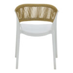 Ankara armchair stackable pp white shade with beige rattan 57x48x80cm - Image 5