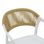 Ankara armchair stackable pp white shade with beige rattan 57x48x80cm - Image 6