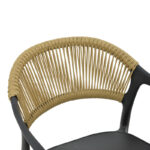 Ankara armchair stackable pp black shade with beige rattan 57x48x80cm - Слика 6