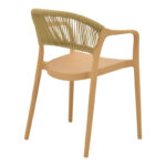 Ankara armchair stackable pp cappuccino shade with beige rattan 57x48x80cm - Слика 2