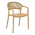 Фотелја Анкара наредена на PP капучино абажур со беж ратан 57x48x80 см