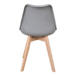 Gaston chair PP-PU light grey color - natural leg 44x52x78cm - Слика 5
