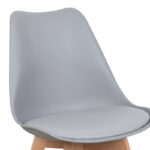 Gaston chair PP-PU light grey color - natural leg 44x52x78cm - Слика 6