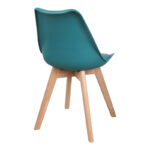 Gaston chair PP-PU blue color - natural leg 43x51x75cm - Image 2